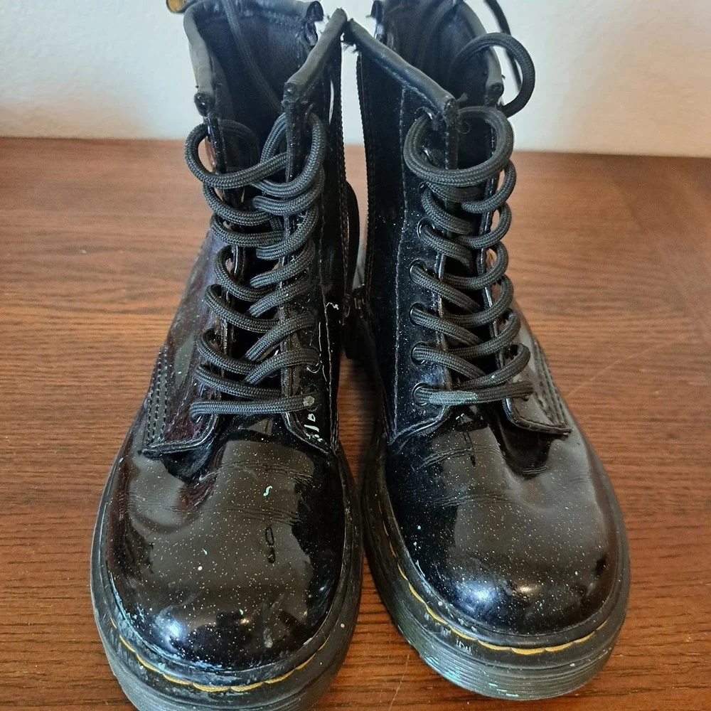 Dr. Martens 1460 Glitter J Black Sparkle Combat Boots Kids Size 13 US 31 EU